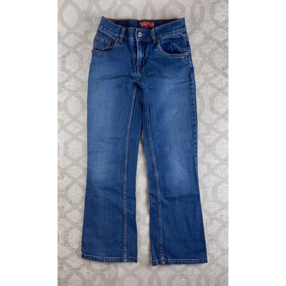Levis 517 Girls Size 10 Blue Stretch Flare Denim Jeans Regular Cotton Blend